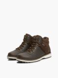 Brown Leather Outdoor Cleat Mixed Texture Boots  Men