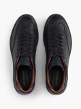 Black New York Label Luxe Leather Sneakers  Men