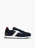 Blue Logo Mixed Texture Sneakers  Men