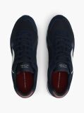 Blue Logo Mixed Texture Sneakers  Men
