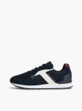 Blue Logo Mixed Texture Sneakers  Men
