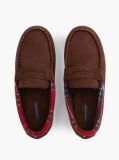 Brown Check Collar Slippers  Men