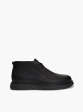 Black Leather Flag Plaque Chukka Boots  Men