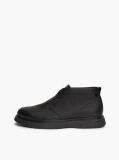 Black Leather Flag Plaque Chukka Boots  Men