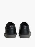 Μαύρο Δερμάτινα Sneakers Με Λογότυπο  Άνδρες