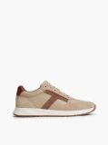 Μπεζ Δερμάτινα Sneakers Με Μίξη Υφών  Άνδρες