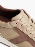 Μπεζ Δερμάτινα Sneakers Με Μίξη Υφών  Άνδρες