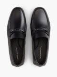 Black Flag Plaque Leather Driver Shoes  Men