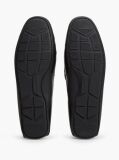 Black Flag Plaque Leather Driver Shoes  Men