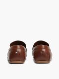 Brown Flag Plaque Leather Driver Shoes  Men