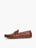 Brown Flag Plaque Leather Driver Shoes  Men