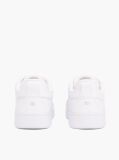 White Leather Cupsole Court Sneakers  Women