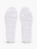 White Leather Cupsole Court Sneakers  Women