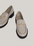 Beige TH Monogram Leather Loafers  Women