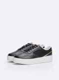 Μαύρο TH Monogram Δερμάτινα Sneakers Σε Στιλ Πλατφόρμα  Γυναίκες