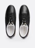 Μαύρο TH Monogram Δερμάτινα Sneakers Σε Στιλ Πλατφόρμα  Γυναίκες