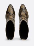 Multi Cuban Heel Snake Embossed Leather Boots  Women