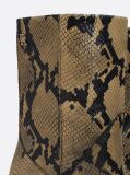 Multi Cuban Heel Snake Embossed Leather Boots  Women