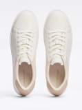 Μπεζ Essential Δερμάτινα Sneakers Με Μεταλλικές Λεπτομέρειες  Γυναίκες