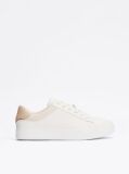 Μπεζ Essential Δερμάτινα Sneakers Με Μεταλλικές Λεπτομέρειες  Γυναίκες