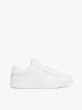 White Essential Metallic Leather Court Trainers  Women