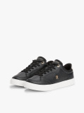 Μαύρο TH Monogram Δερμάτινα Sneakers  Γυναίκες