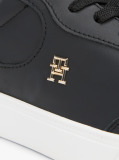 Μαύρο TH Monogram Δερμάτινα Sneakers  Γυναίκες