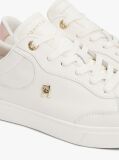 Άσπρο TH Monogram Δερμάτινα Sneakers  Γυναίκες