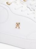Άσπρο TH Monogram Δερμάτινα Sneakers  Γυναίκες