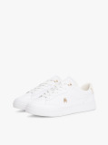 Άσπρο TH Monogram Δερμάτινα Sneakers  Γυναίκες