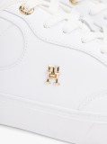Άσπρο TH Monogram Δερμάτινα Sneakers  Γυναίκες