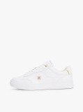 Άσπρο TH Monogram Δερμάτινα Sneakers  Γυναίκες