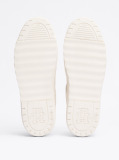 Beige Leather Colour-Blocked Basketball Trainers  Women