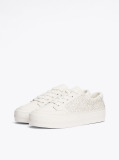 Μπεζ TH Monogram Δερμάτινα Sneakers Με Πάτο Flatform  Γυναίκες