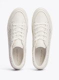 Μπεζ TH Monogram Δερμάτινα Sneakers Με Πάτο Flatform  Γυναίκες