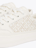 Μπεζ TH Monogram Δερμάτινα Sneakers Με Πάτο Flatform  Γυναίκες