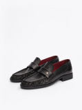 Μαύρο TH Monogram Δερμάτινα Loafers  Γυναίκες