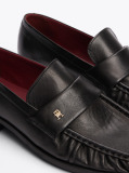 Μαύρο TH Monogram Δερμάτινα Loafers  Γυναίκες