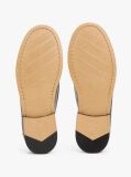 Black Leather Horsebit Loafers  Women