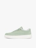 Green Leather Metallic Logo Court Trainers  Women