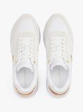 Μπεζ Δερμάτινα Sneakers Με Μεταλλικό Πάνελ  Γυναίκες