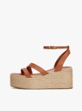 Brown Leather Platform Espadrilles  Women