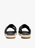 Black Satin Espadrille Mules  Women
