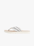 White Elevated Monogram Plaque Flip-Flops  Women