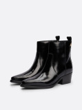 Black Leather Cowboy Boots  Women