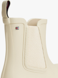 Beige Rubberised Flag Cleat Rain Boots  Women
