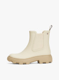 Beige Rubberised Flag Cleat Rain Boots  Women