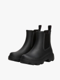 Black Rubberised Flag Cleat Rain Boots  Women