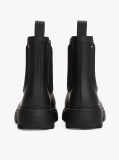 Black Rubberised Flag Cleat Rain Boots  Women