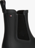 Black Rubberised Flag Cleat Rain Boots  Women